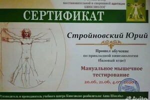 Диплом / сертификат №1 — Стройновский Юрий Андреевич