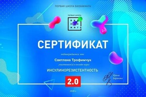 Диплом / сертификат №102 — Трофимчук Светлана Витальевна