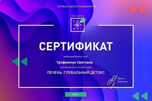 Диплом / сертификат №113 — Трофимчук Светлана Витальевна