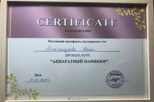 Диплом / сертификат №5 — Александрова Инна Юрьевна