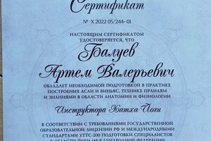 Диплом / сертификат №9 — Балуев Артём Валерьевич