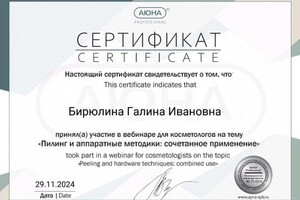 Диплом / сертификат №11 — Бирюлина Галина Ивановна