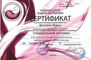 Диплом / сертификат №7 — Болушев Павел Олегович