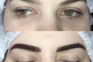 Коррекция и окрашивание бровей (Brow Henna). Клиент попросила поярче:) — Цыденова Татьяна Дабаевна