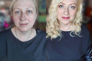 Возрастной макияж и локоны на утюжок — Доманская Елена Сергеевна