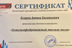 Диплом / сертификат №5 — Егоров Антон Евгеньевич
