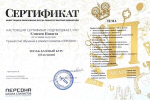 Диплом / сертификат №1 — Елисеев Никита Юрьевич