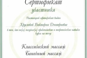 Диплом / сертификат №3 — Хруслова Виктория Дмитриевна