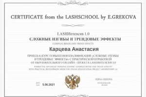 Диплом / сертификат №16 — Карцева Анастасия Сергеевна