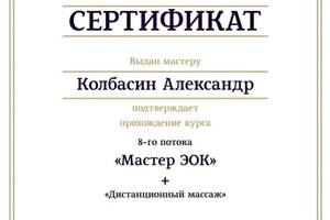 Диплом / сертификат №9 — Колбасин Александр Романович