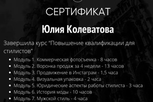 Диплом / сертификат №3 — Колеватова Юлия Викторовна