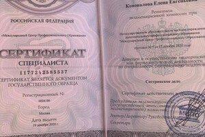Диплом / сертификат №3 — Коновалова Елена Евгеньевна