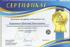 Диплом / сертификат №578 — Коршиков Николай Николаевич