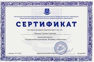 Диплом / сертификат №17 — Кошкина Татьяна Сергеевна