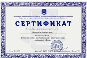 Диплом / сертификат №18 — Кошкина Татьяна Сергеевна