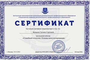 Диплом / сертификат №24 — Кошкина Татьяна Сергеевна