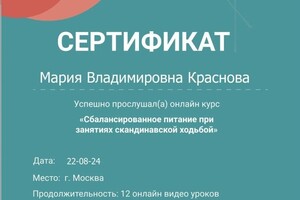 Диплом / сертификат №4 — Краснова Мария Владимировна