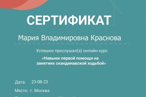 Диплом / сертификат №5 — Краснова Мария Владимировна