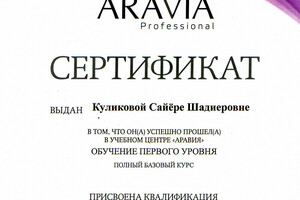 Диплом / сертификат №2 — Куликова Сайёра Шадиеровна