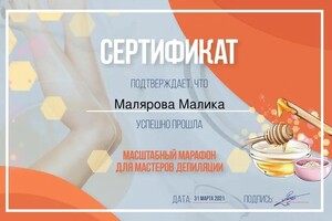 Диплом / сертификат №15 — Малярова Малика Тулягановна