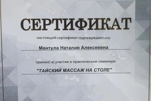 Диплом / сертификат №2 — Мантула Наталия Алексеевна