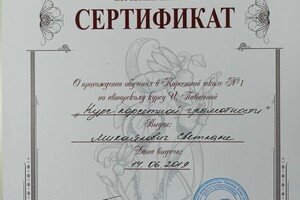 Диплом / сертификат №19 — Михайлович Светлана Александровна