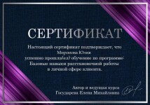 Диплом / сертификат №4 — Миронова Юлия Борисовна