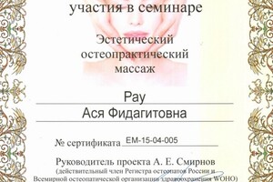 Диплом / сертификат №4 — Рау Ася Фидагитовна