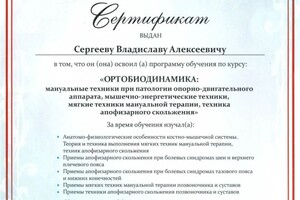 Диплом / сертификат №4 — Сергеев Владислав Алексеевич