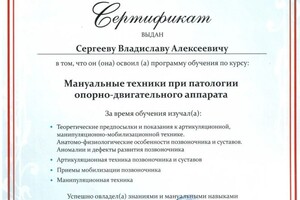 Диплом / сертификат №5 — Сергеев Владислав Алексеевич