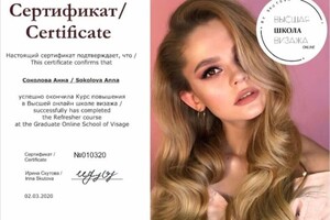 Диплом / сертификат №3 — Соколова Анна Андреевна