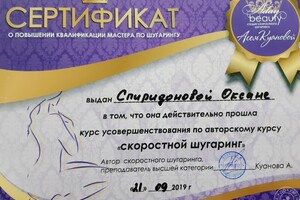 Диплом / сертификат №7 — Спиридонова Оксана Викторовна