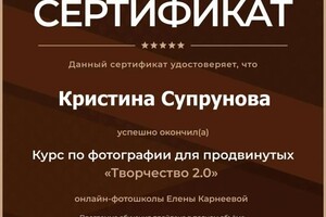 Диплом / сертификат №4 — Супрунова Кристина Сергеевна