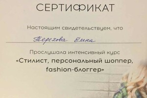 Сертификат о прохождении курса обучения (2016 г.) — Терехова Елена Викторовна