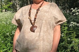 Кляц Злата Константиновна — Пошив костюма 4500р +ткань; Брюки на резинке, 2 кармана; Блузка свободного кроя с цельнокройным рукавом — Портфолио №5