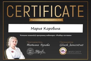 Диплом / сертификат №17 — Коровина Мария Владимировна