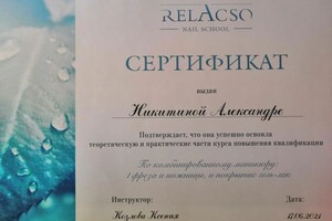 Никитина Александра Алексеевна — Диплом / сертификат №2