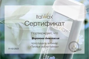 Диплом / сертификат №2 — Воронова Анастасия Дмитриевна