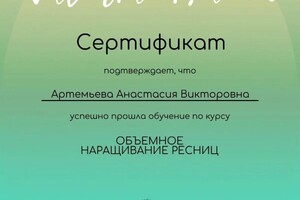 Диплом / сертификат №6 — Артемьева Анастасия Викторовна