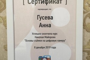 Диплом / сертификат №1 — Гусева Анна Владиславовна