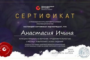 Диплом / сертификат №3 — Ичина Анастасия Сергеевна