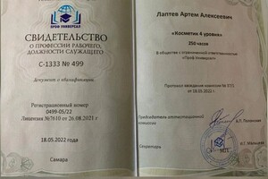 Диплом / сертификат №1 — Лаптев Артём Алексеевич