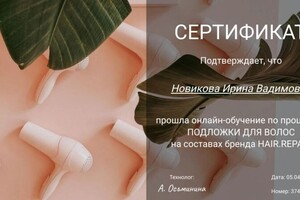 Диплом / сертификат №2 — Новикова Ирина Вадимовна