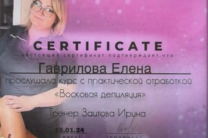 Диплом / сертификат №1 — Гаврилова Елена Валерьевна