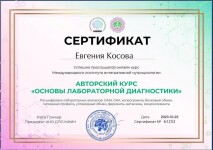 Диплом / сертификат №2 — Косова Евгения Александровна