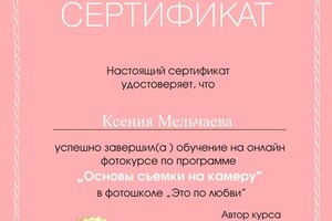 Диплом / сертификат №2 — Мельчаева Ксения Сергеевна