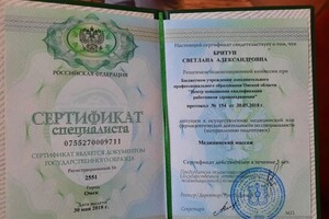 Диплом / сертификат №1 — Бритун Светлана Александровна