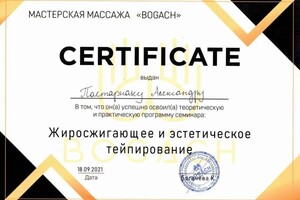 Диплом / сертификат №11 — Пастарнак Александр Сергеевич