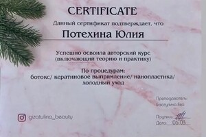 Диплом / сертификат №8 — Потехина Юлия Евгеньевна