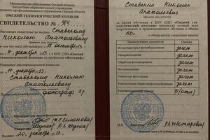 Диплом / сертификат №1 — Ставский Николай